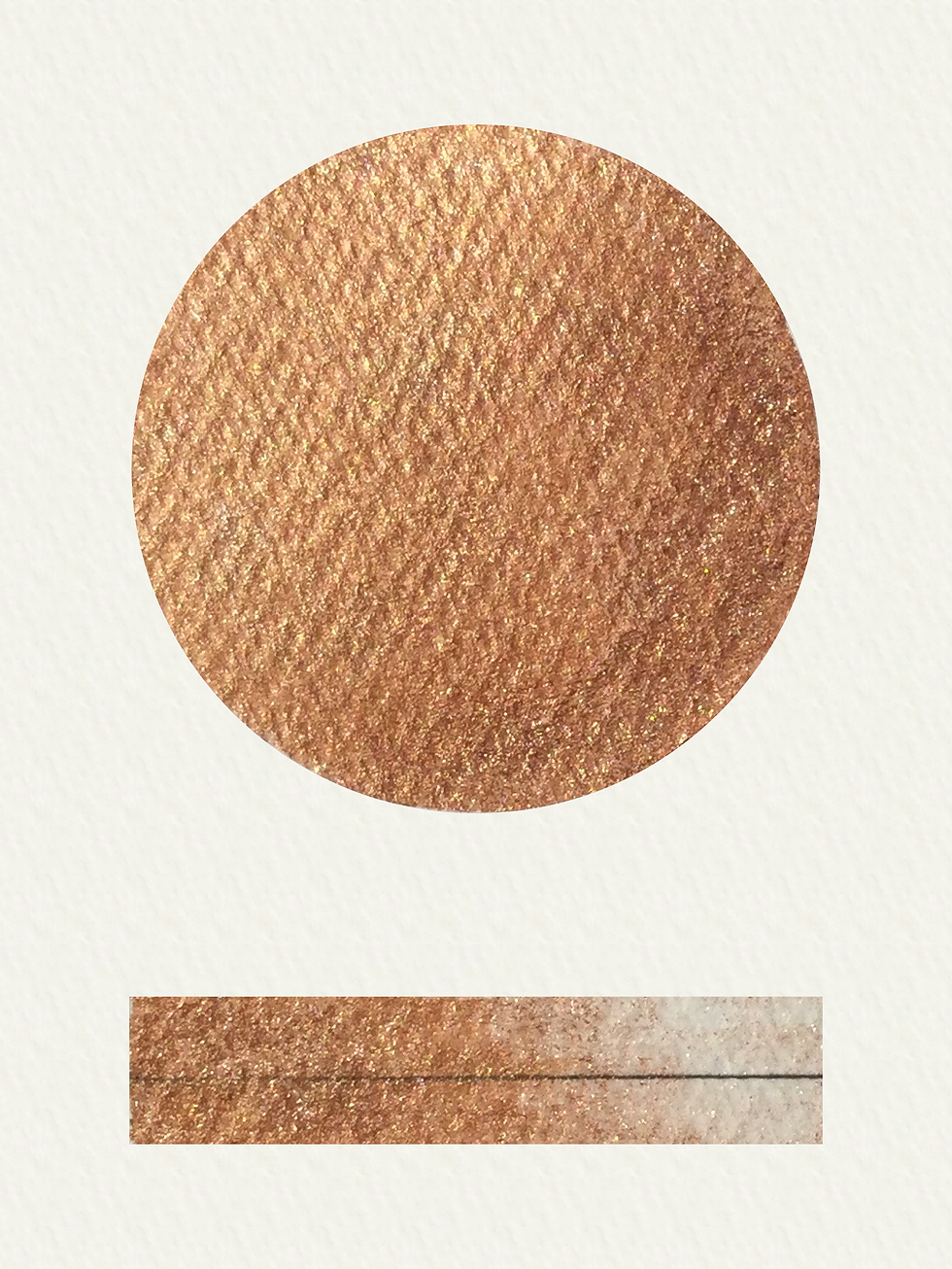 Bronze Shimmer watercolour swatch showing granulation and transparency