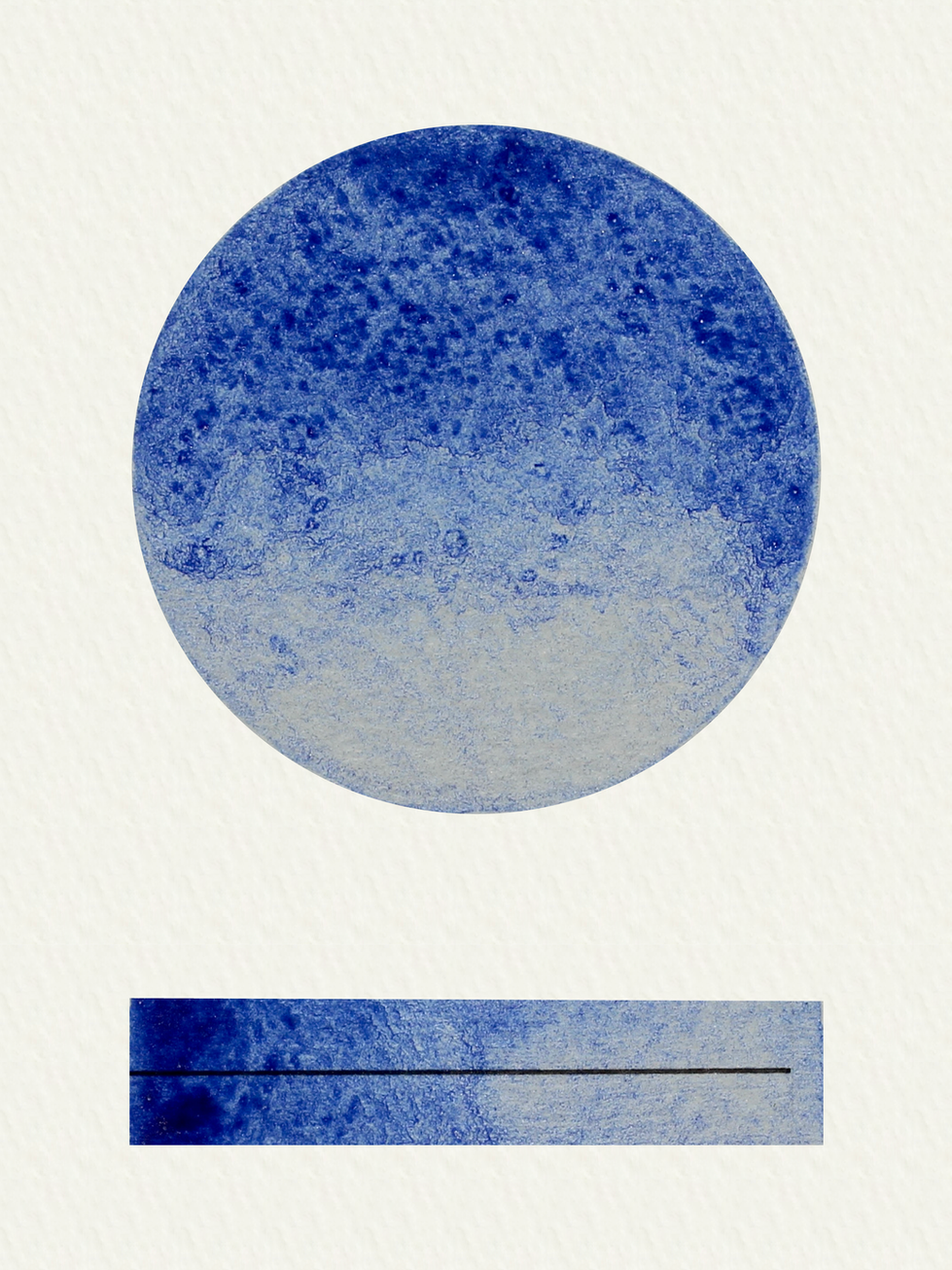 Smalt Blue watercolour swatch showing granulation and transparency