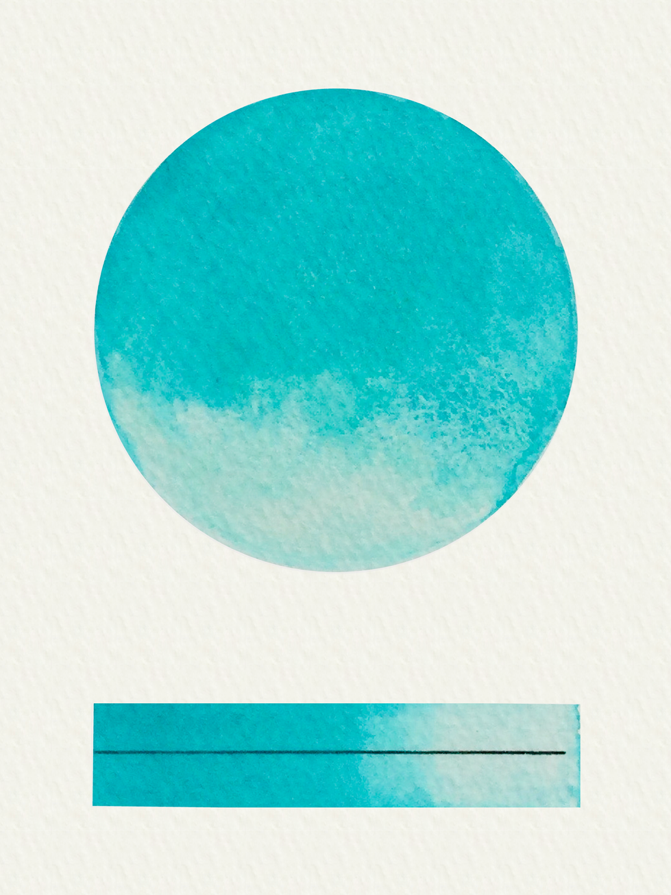 Cobalt Turquoise watercolour swatch showing granulation and transparency