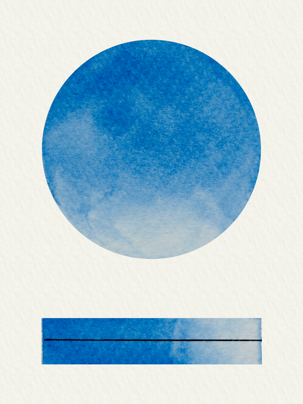 Cobalt Blue watercolour swatch showing granulation and transparency