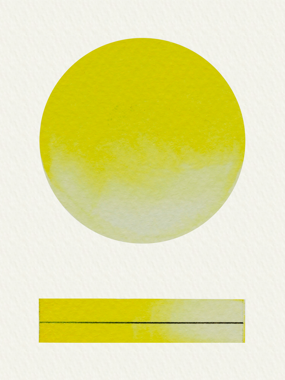 Cadmium Lemon watercolour swatch showing granulation and transparency