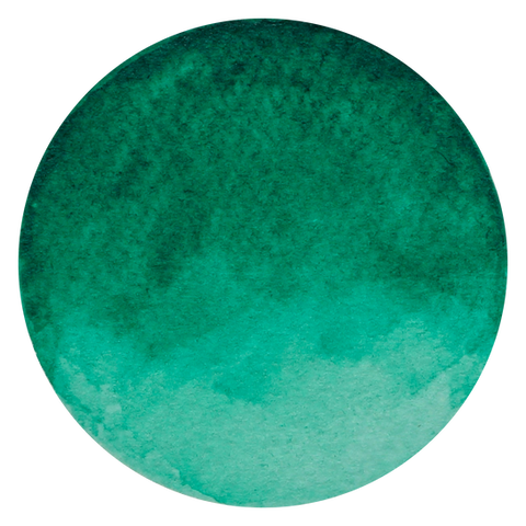 Heliogen Green (Phthalo Green) Handmade Watercolour Paint | Ferrous & Bone | Handmade Heliogen Green (Phthalo Green) watercolour paint by Ferrous & Bone. A deep, cool bluish green with strong tinting strength, transparency, and excellent lightfastness. Ideal for landscapes and seascapes.