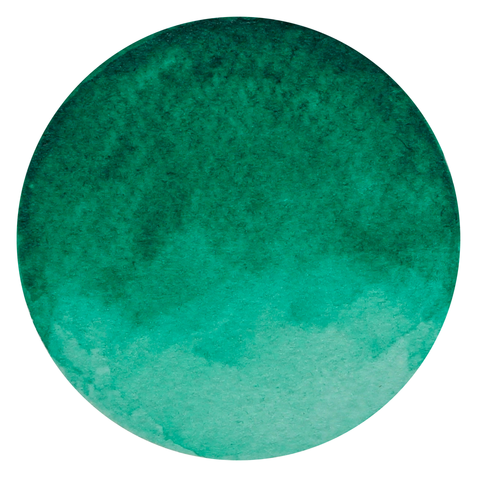 Heliogen Green handmade watercolour swatch