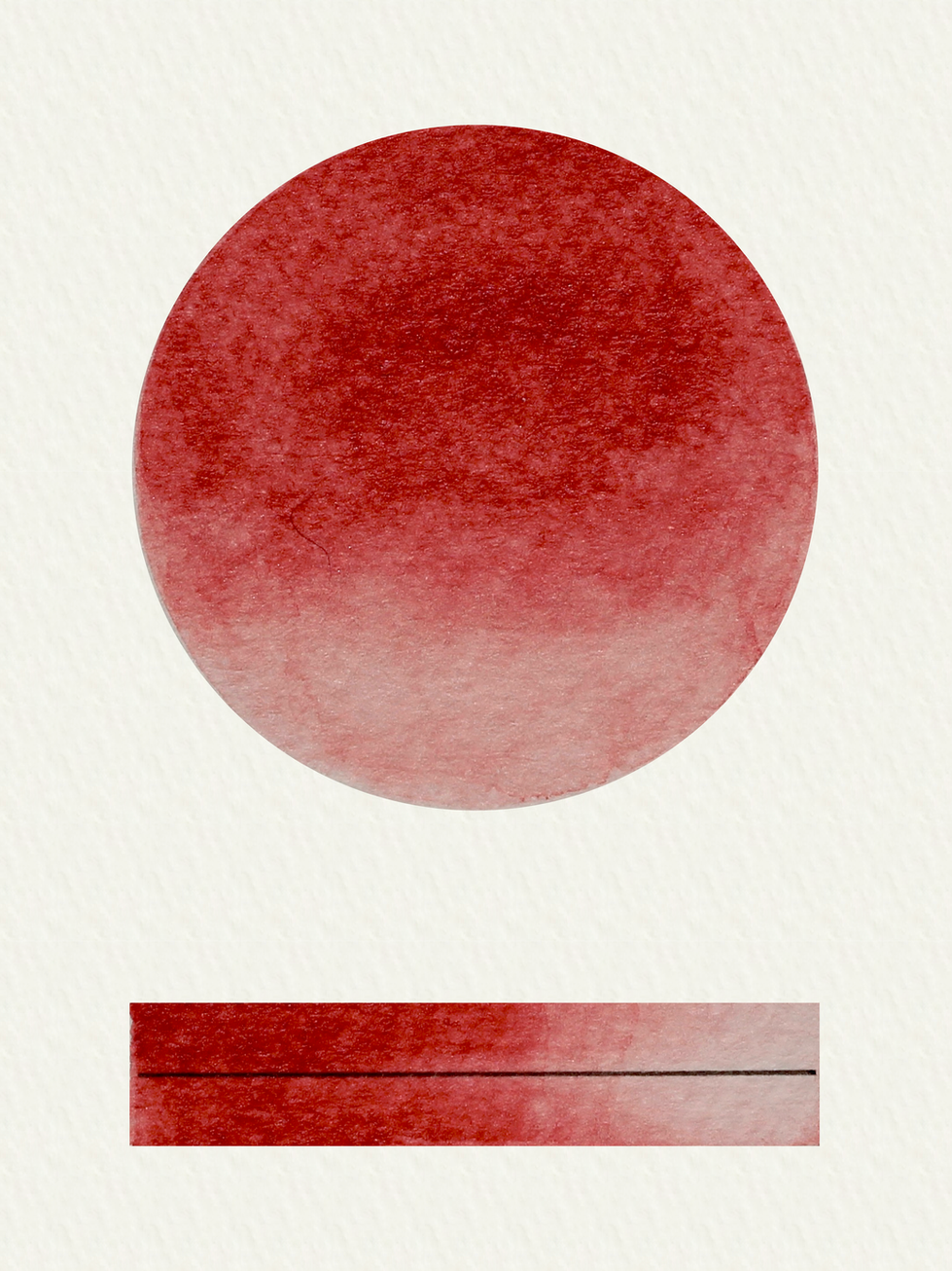 Scarlet Deep watercolour swatch showing granulation and transparency
