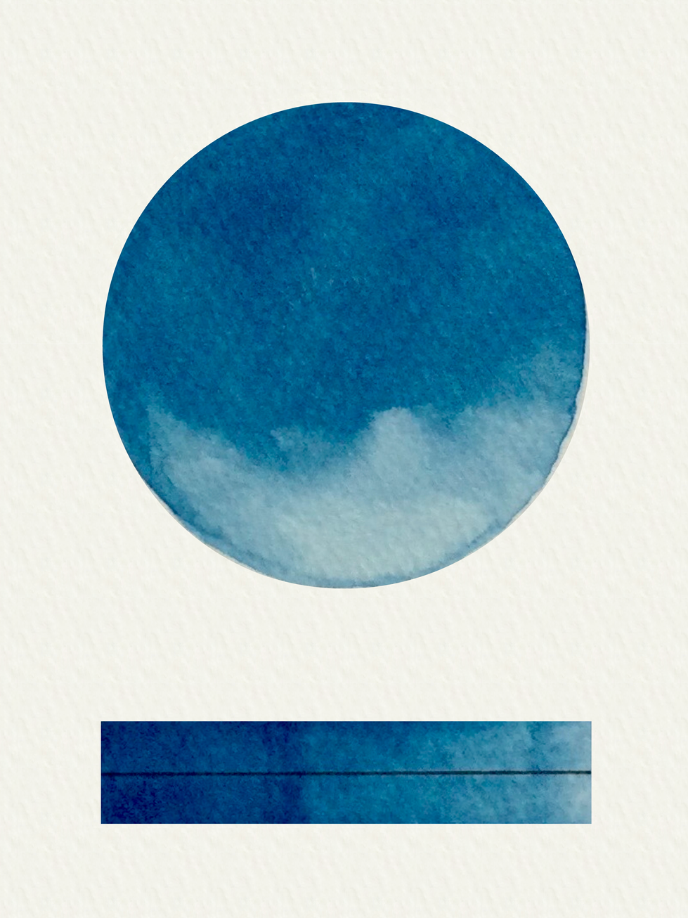 Antwerp Blue watercolour swatch showing granulation and transparency