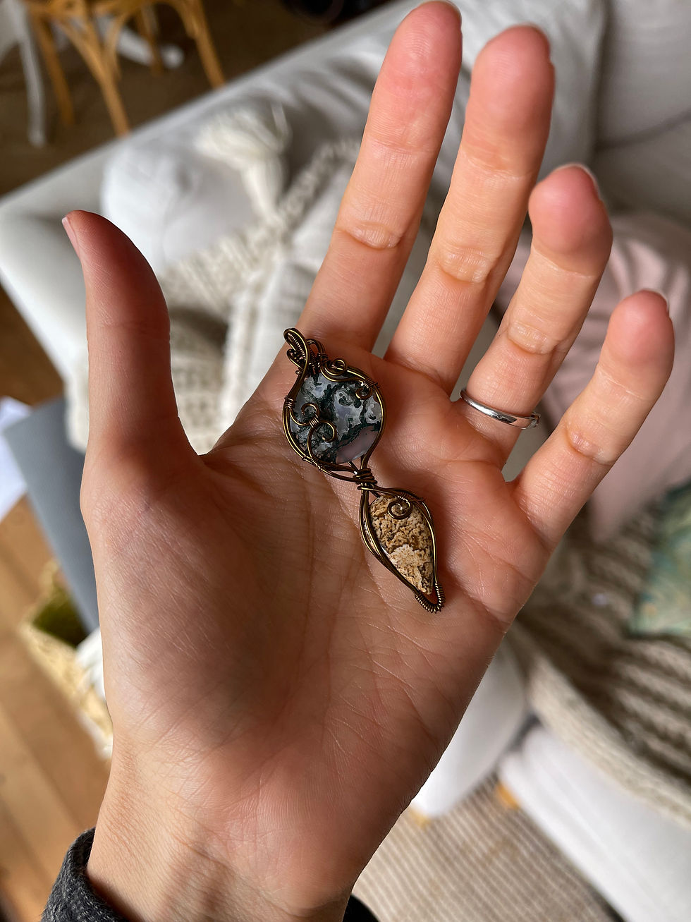 Thumbnail: Earth magic wand: Moss agate and jasper 