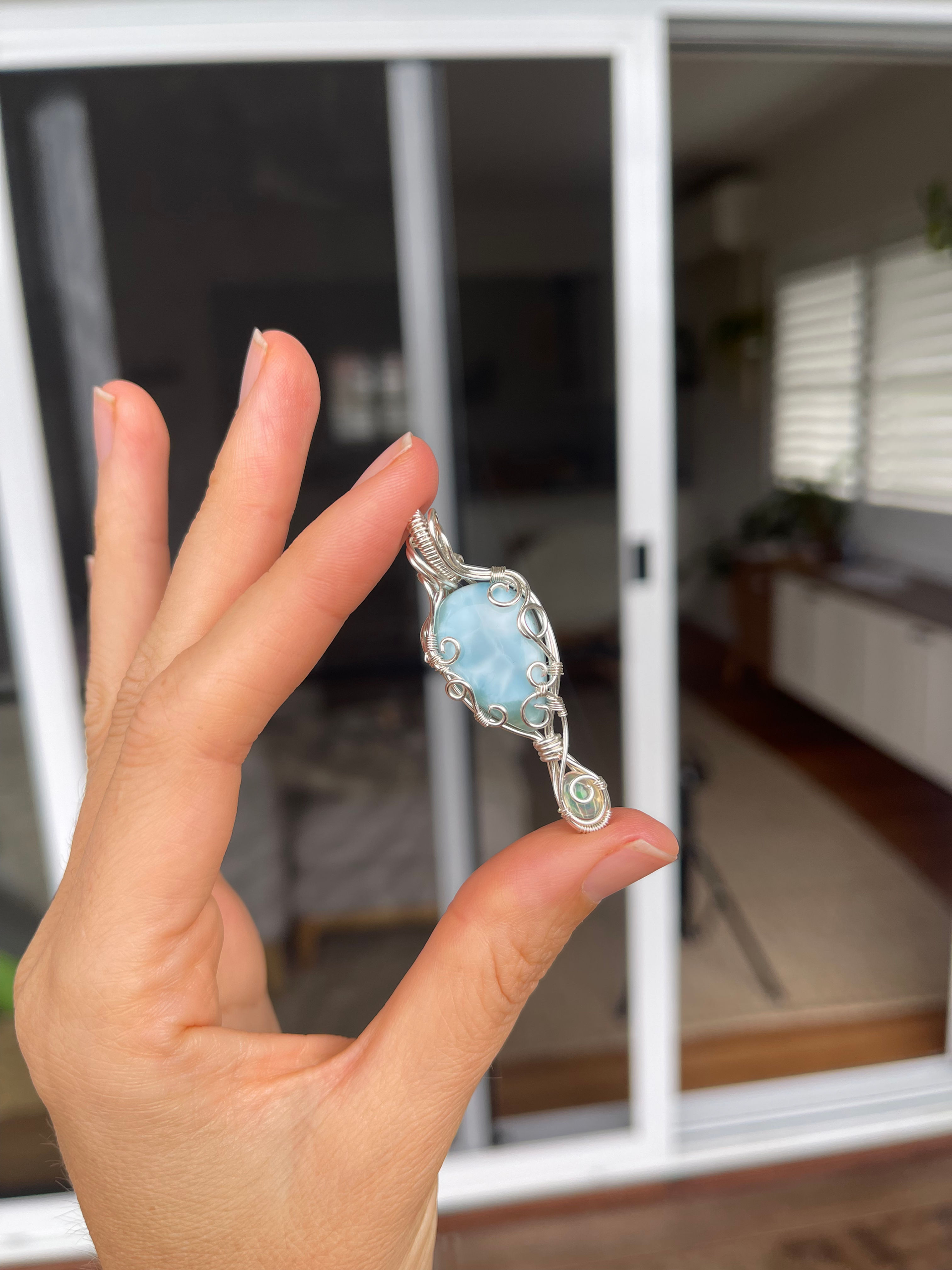 Mermaid wand : Opal & Larimar wand