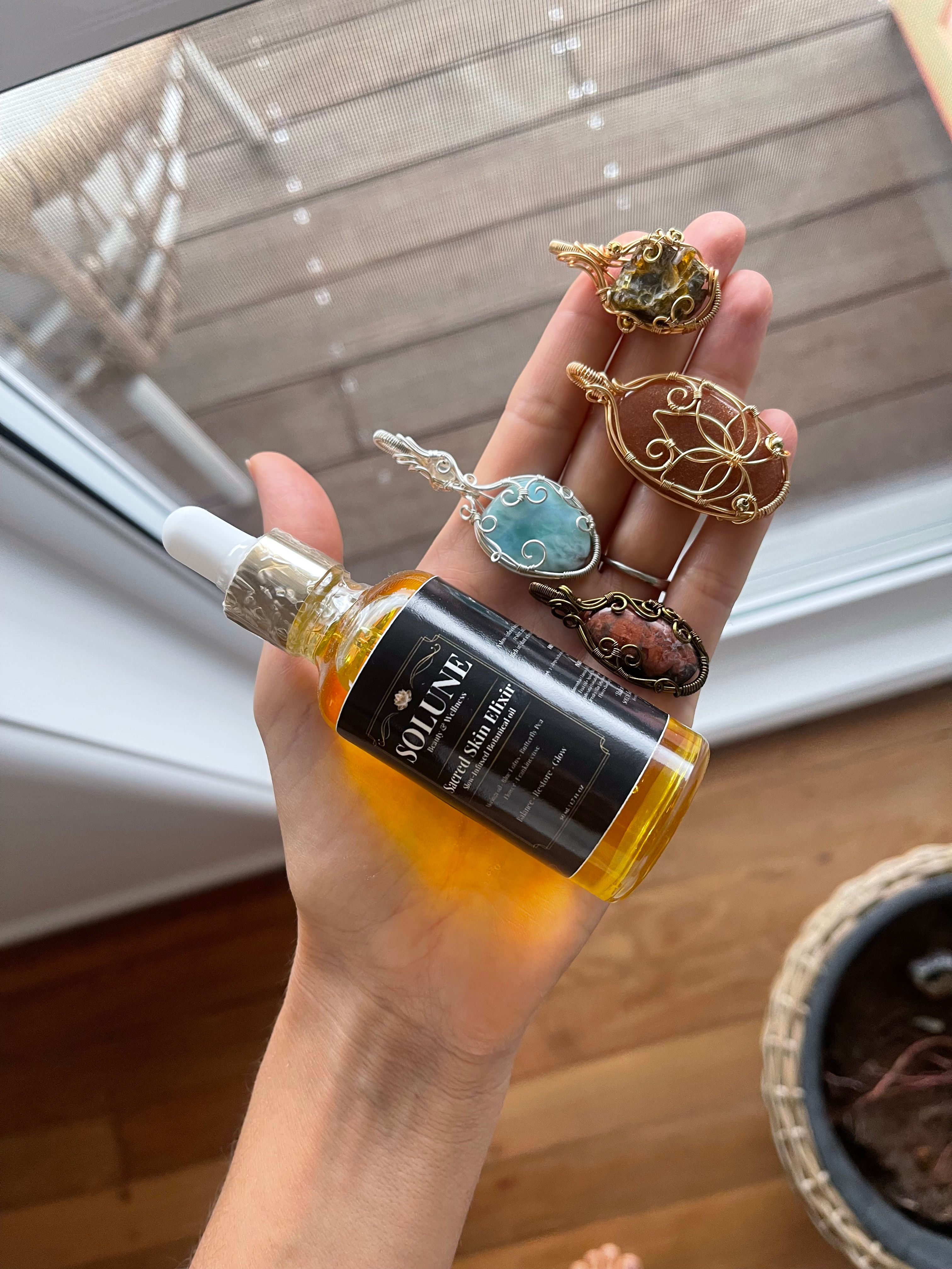 Sacred skin elixir and necklace bundle