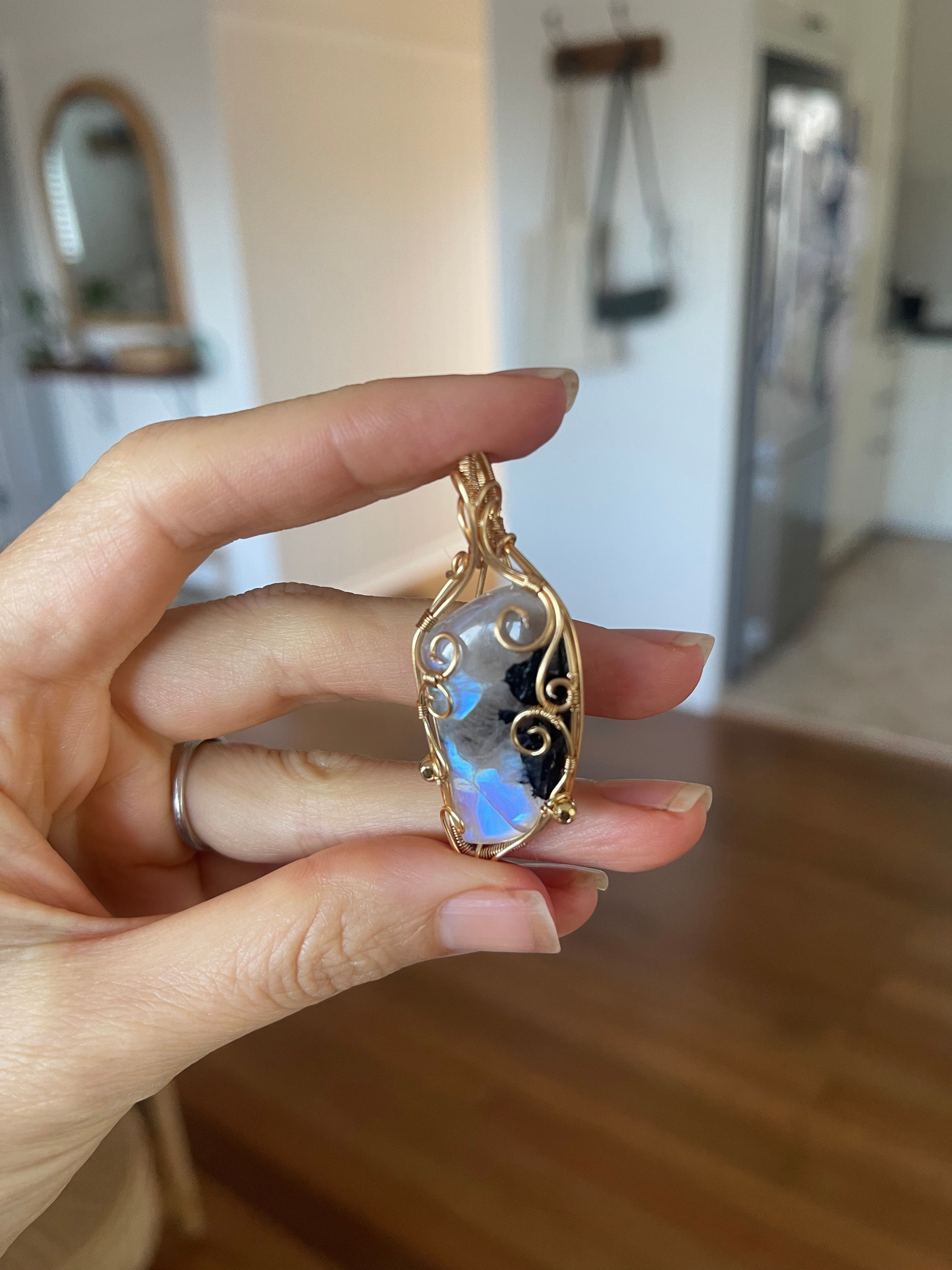 Moon goddess rainbow moonstone