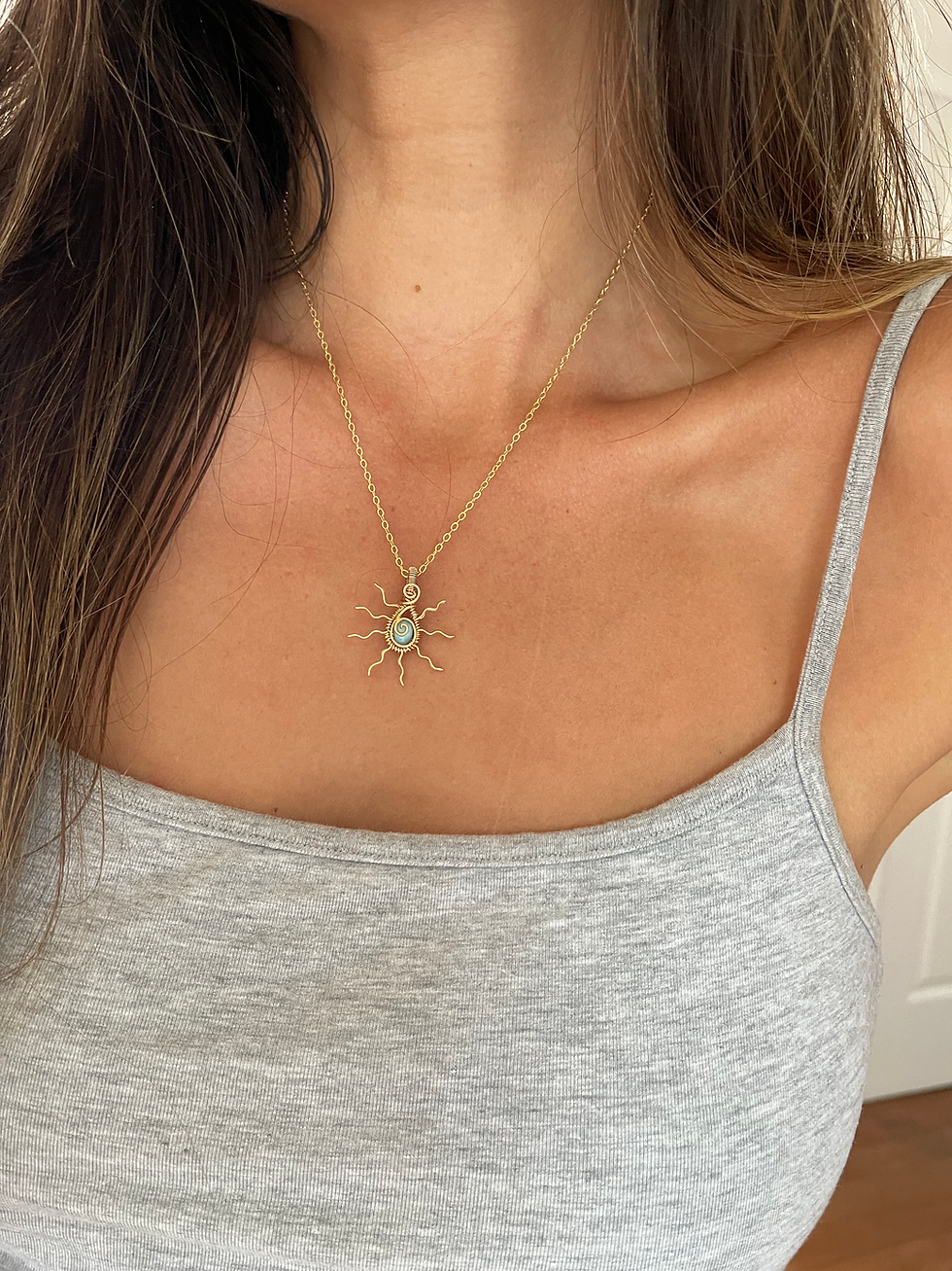 Thumbnail: (V-day sale) Sunwrap- Larimar charm