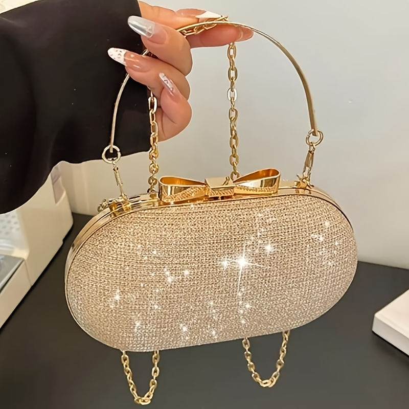 Luxury Sequin Evening Clutch Bag Elegant Chain Party Handbag
