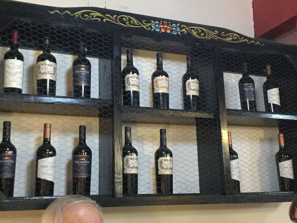 Wine options at supper