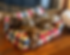 Litter of dachshund puppies on a patchwork dog bed