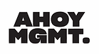 Black AHOY MGMT logo on white background
