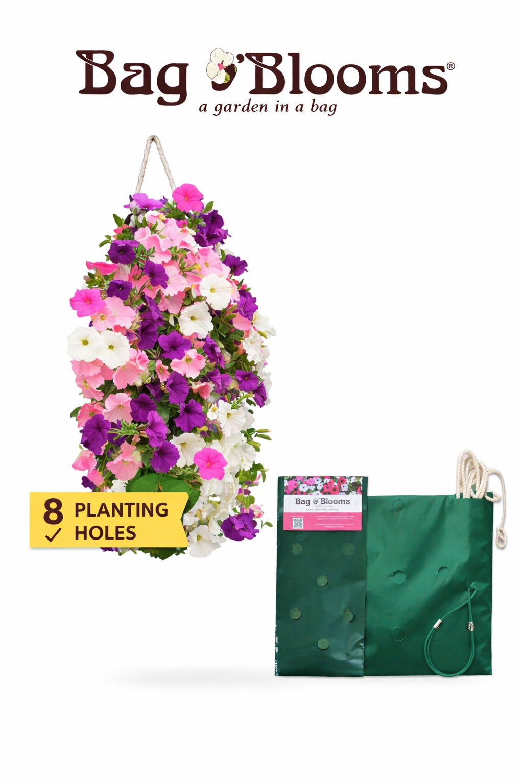 Bag O'Blooms Easy Hanging Planter | 2 Hanging Planting Bags with Ropes
