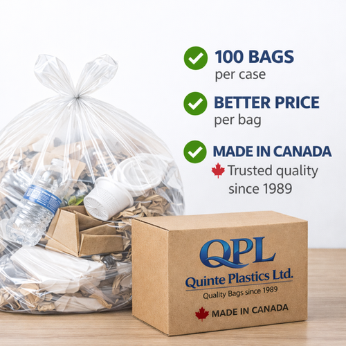 Clear Garbage Bags 26x36 - 90L - Meets Municipal Requirements (100 per ...