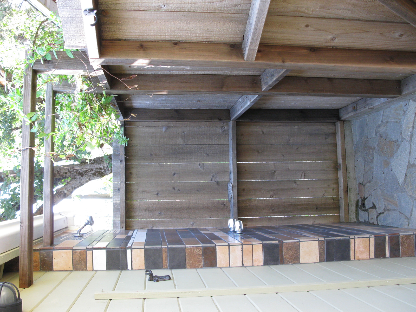 the outdoor shower