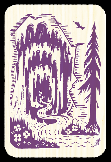 Thumbnail: Cave and River Wood Postcard