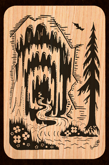 Thumbnail: Cave and River Wood Postcard