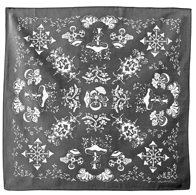 Thumbnail: Mushrooms and Salamanders Cotton Bandana