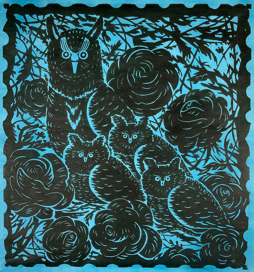 Thumbnail: Rosebed Wood Block Print (Heyday series)