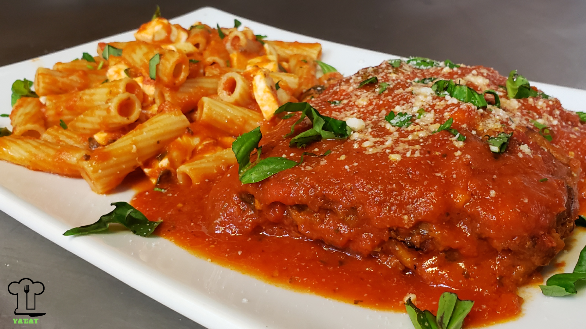 Nana's Eggplant Parmesan | No Bread Crumbs with Rigatoni