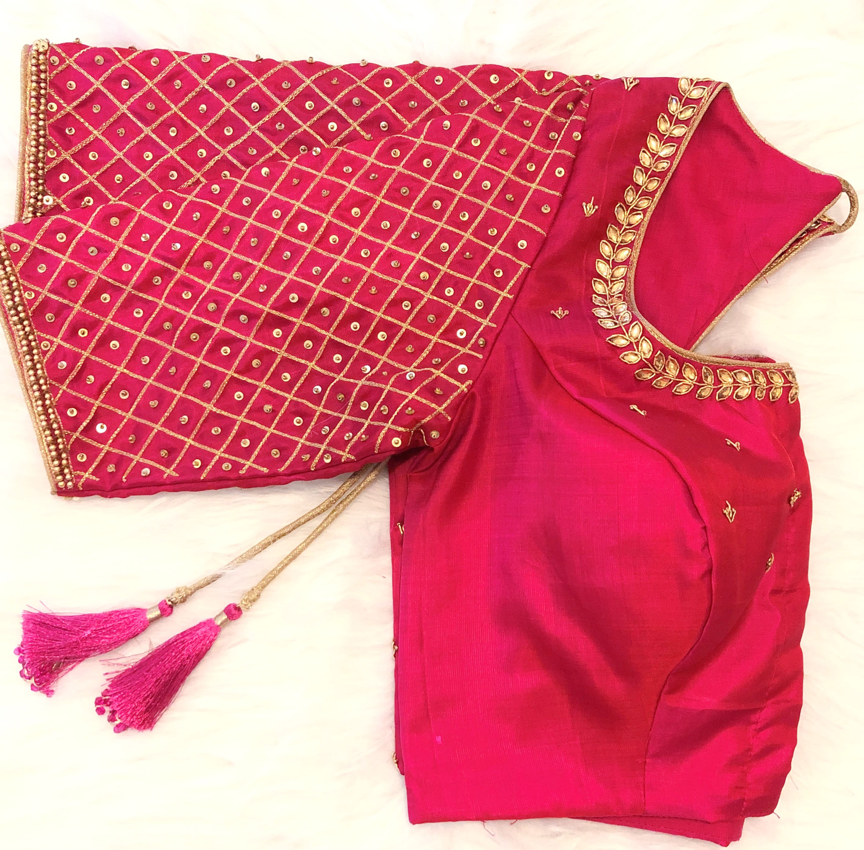 Zari gridwork blouse