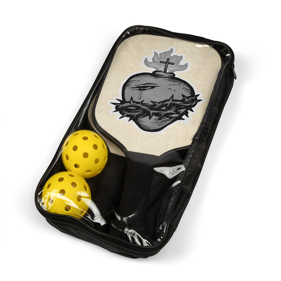 Thumbnail: Sacred Heart Pickleball Paddle Set - Graphic Pickleball Kit (2 Paddles + Balls)