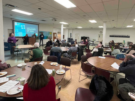 A view of the room of people in attendance at the December 4th 'Wrapping Up 2025 Party'