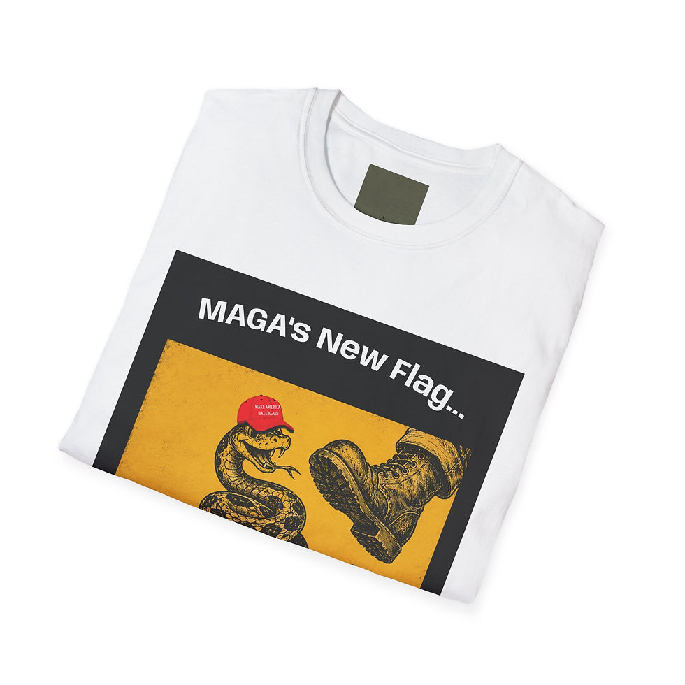 Thumbnail: MAGA's New Flag Please Tread On Me T-Shirt | Political Satire Tee