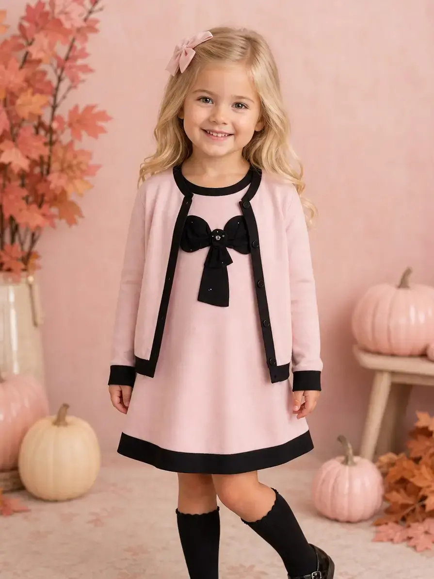 Beau Kid dress and cardigan set