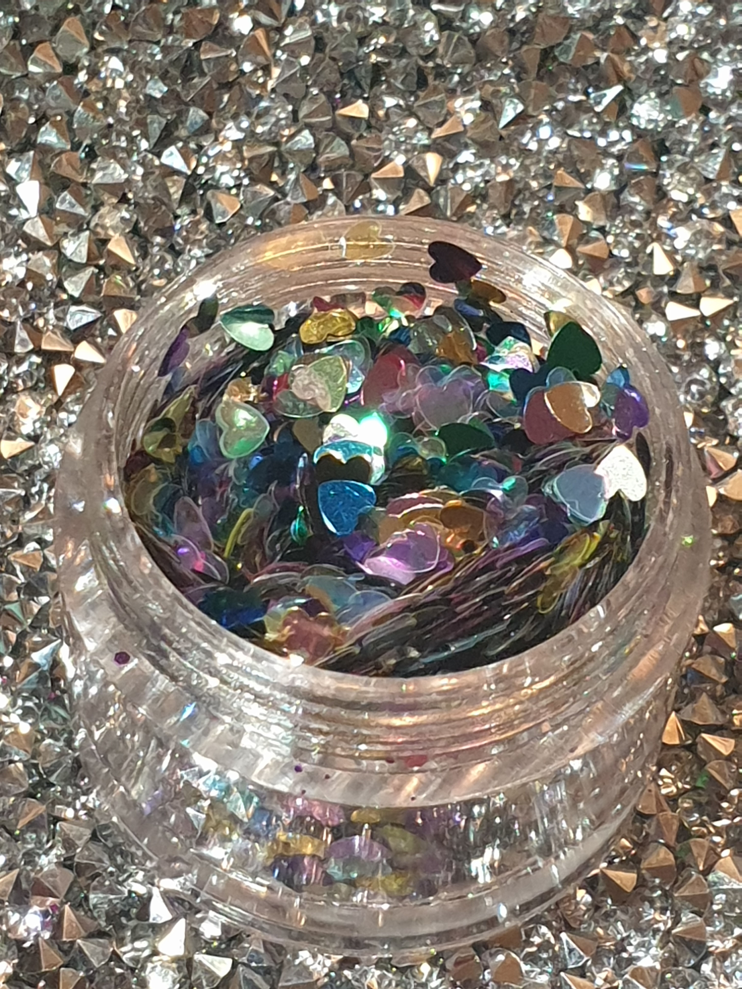 Multi Hearts Glitter Pot