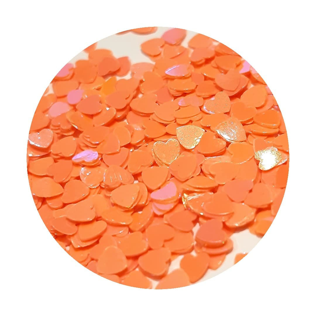 Pearl Orange Hearts Glitter Pot