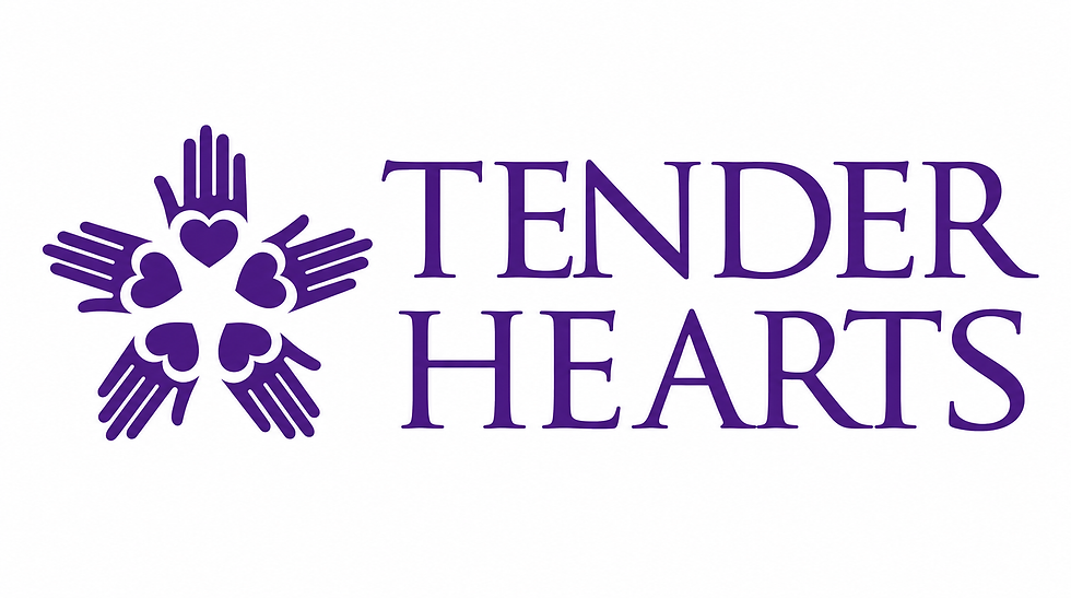 Tender Hearts logo with hands arranged in a star pattern