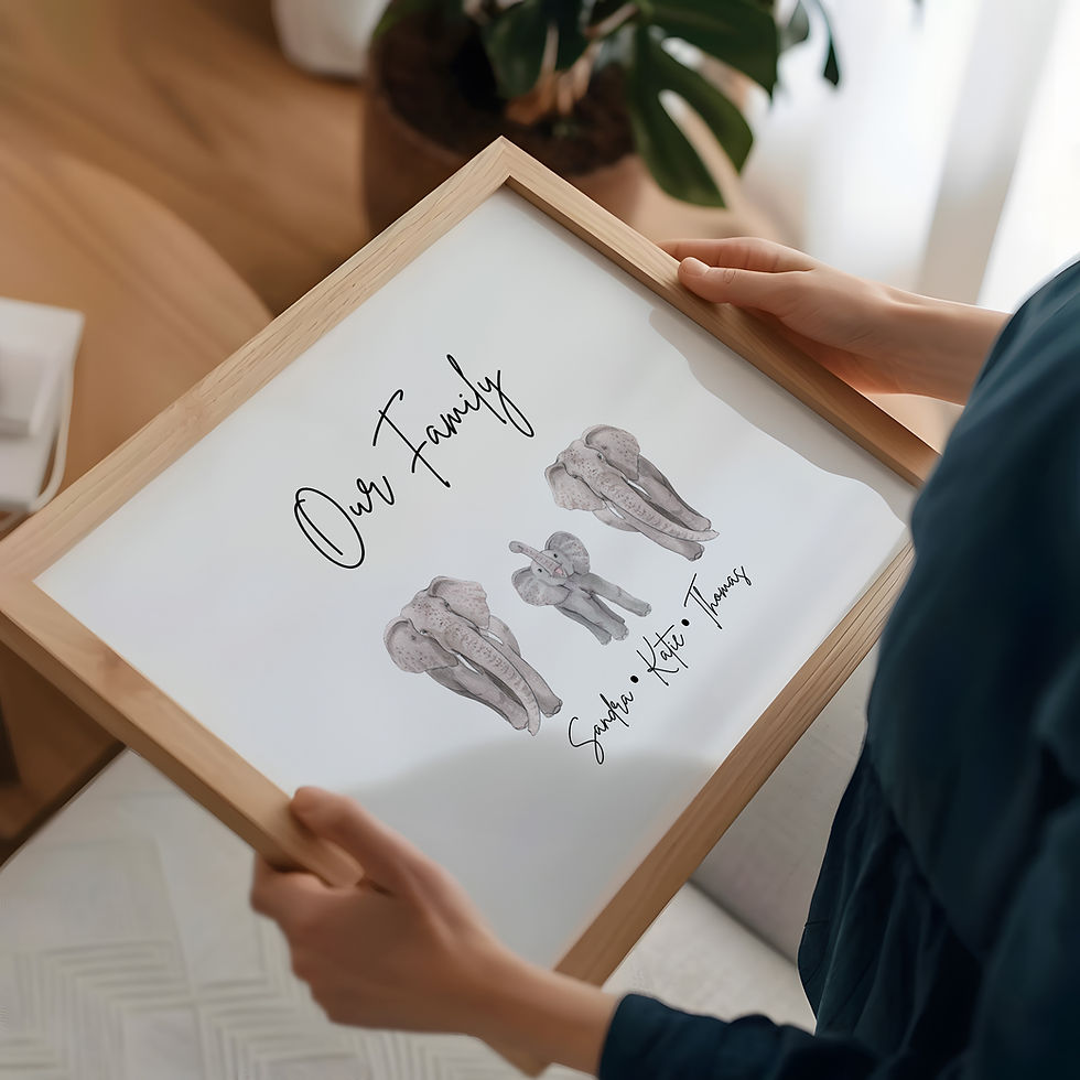 Thumbnail: Personalised Elephant Family Print