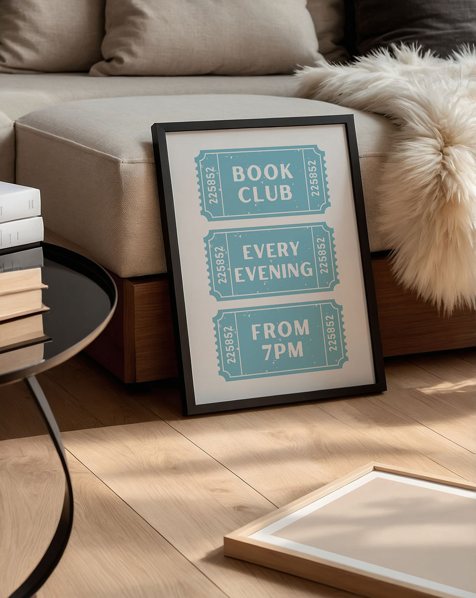 Thumbnail: Book Club Retro Ticket Print