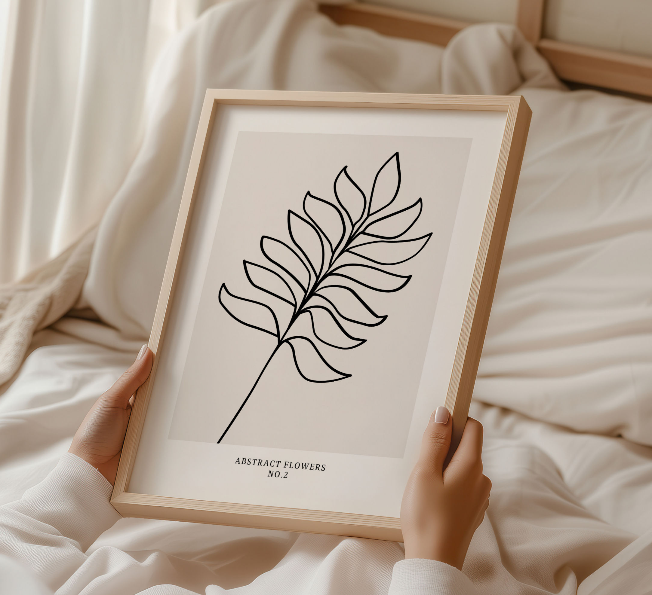 Abstract Flowers No. 2 Line Art Print