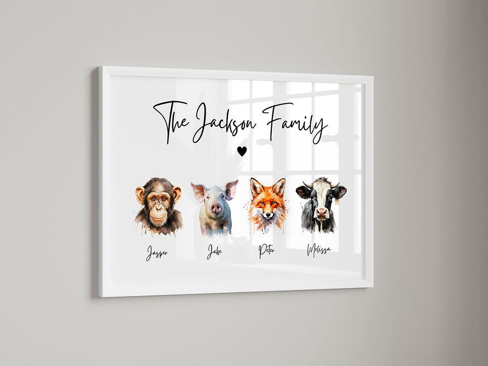 Thumbnail: Personalised Animal Family Print