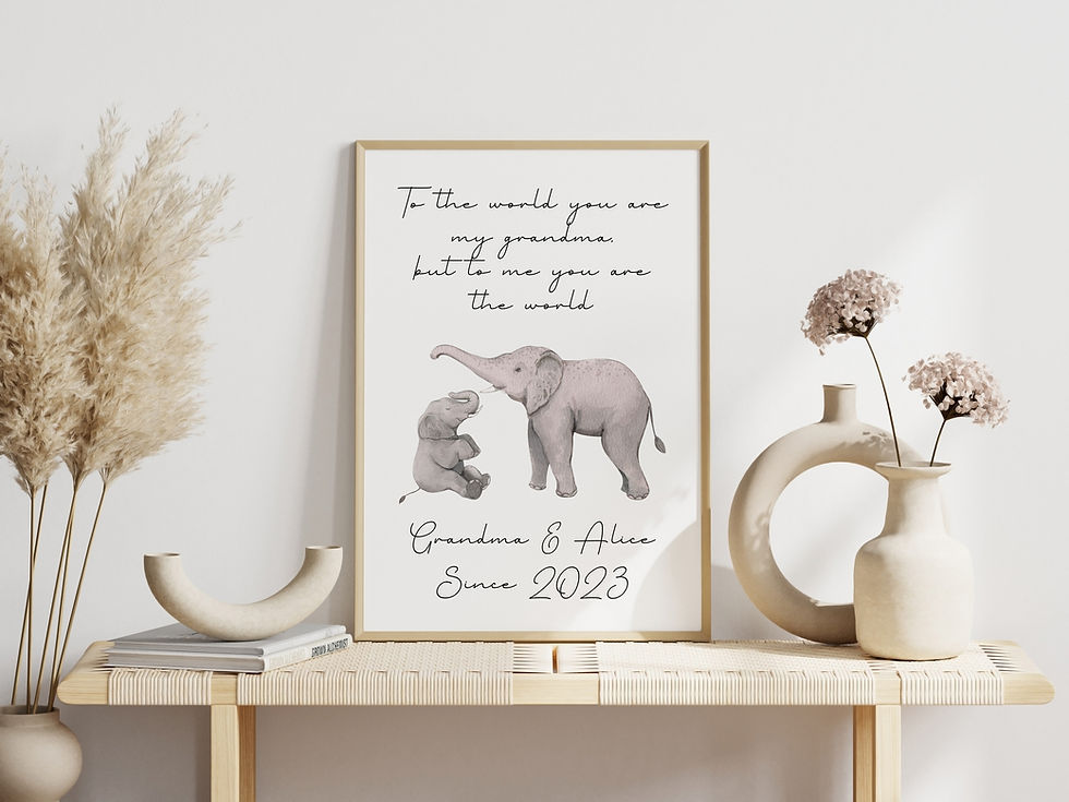 Thumbnail: Personalised Nanny Elephant Print