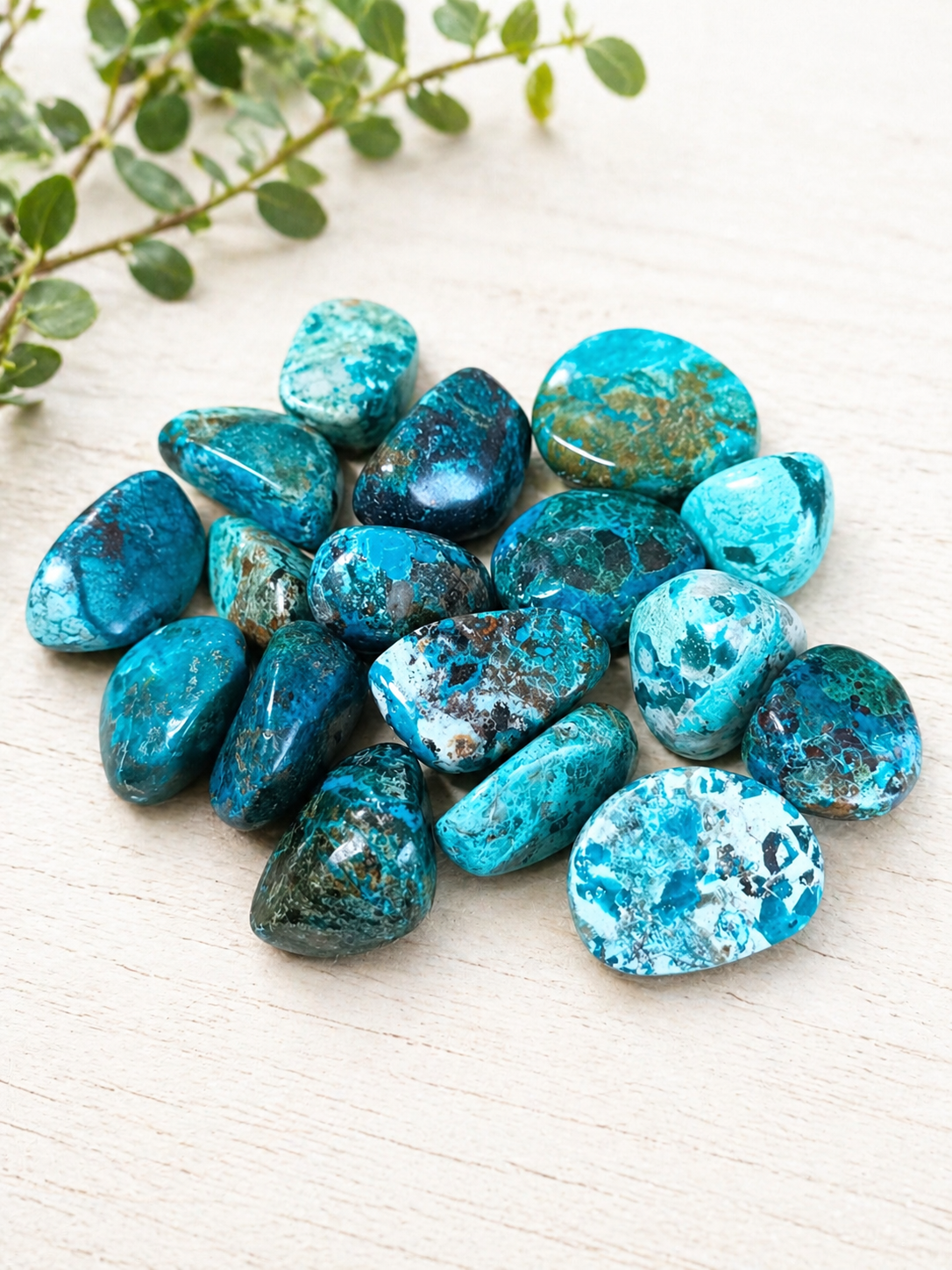 Chrysocolla trommelstenen >20g