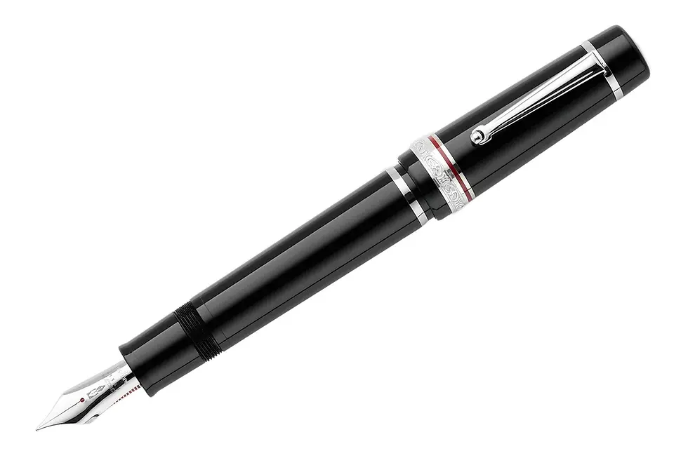 Thumbnail: Delta DV Original Black Oversized Fountain w/Sterling Silver 14KT Nib / Ebonite