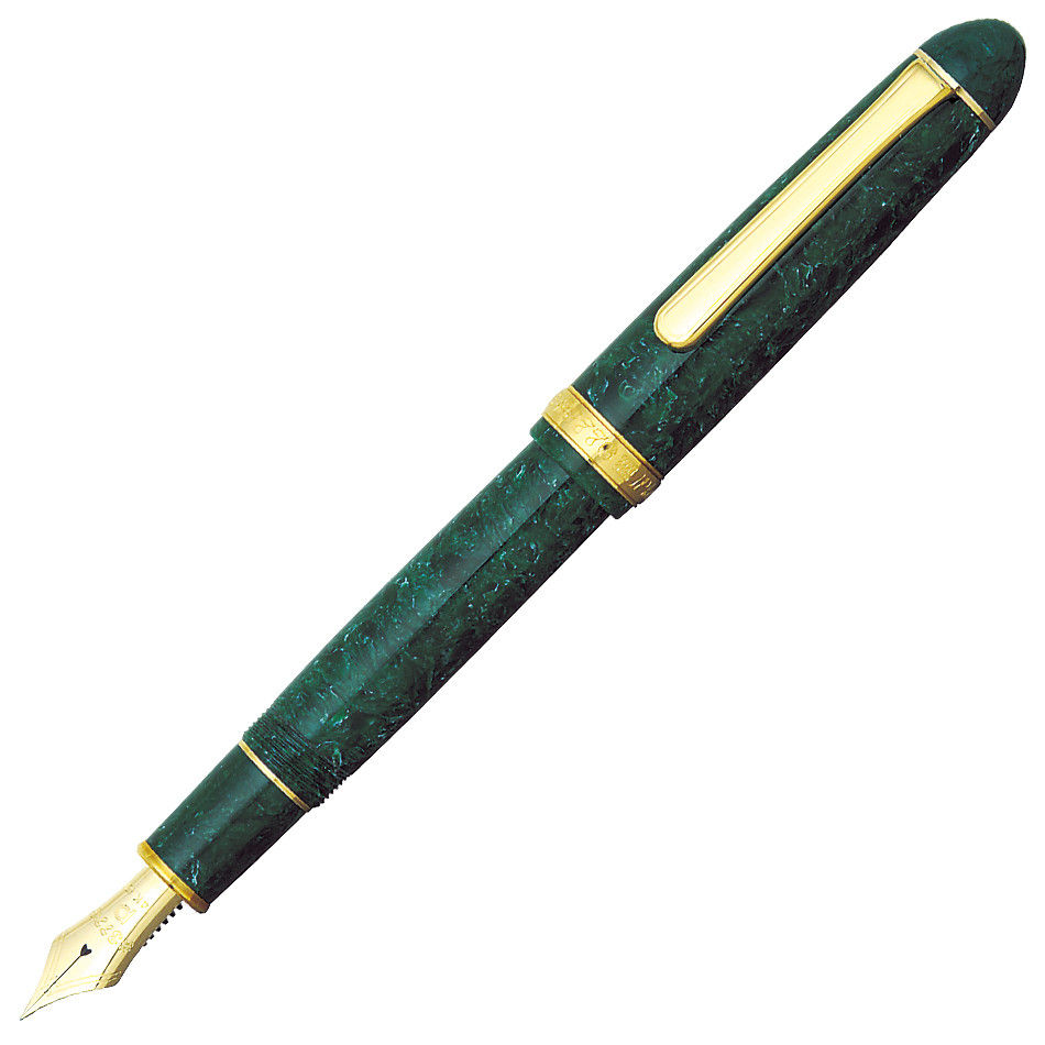 Thumbnail: Platinum 3776 Jade Celluloid Fountain 14kt Nib