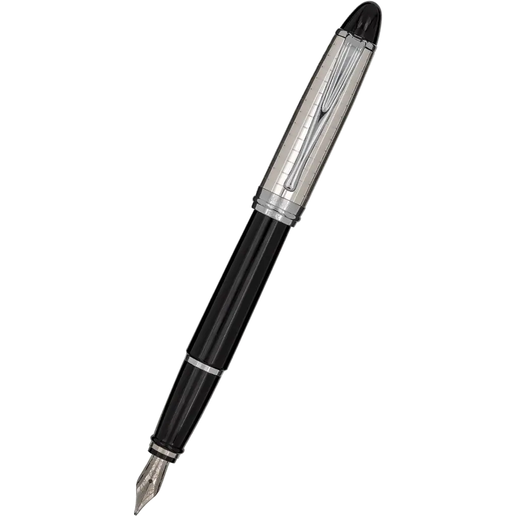 Aurora Ipsilon Sterling Quadra Black Fountain Pen 14kt