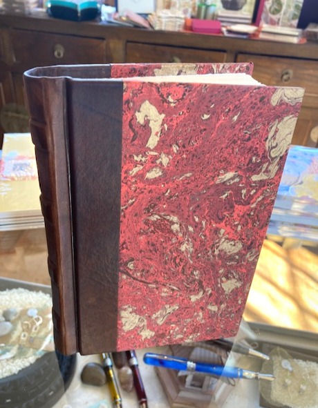 Thumbnail: Italian Leather Bound Marbled Journals