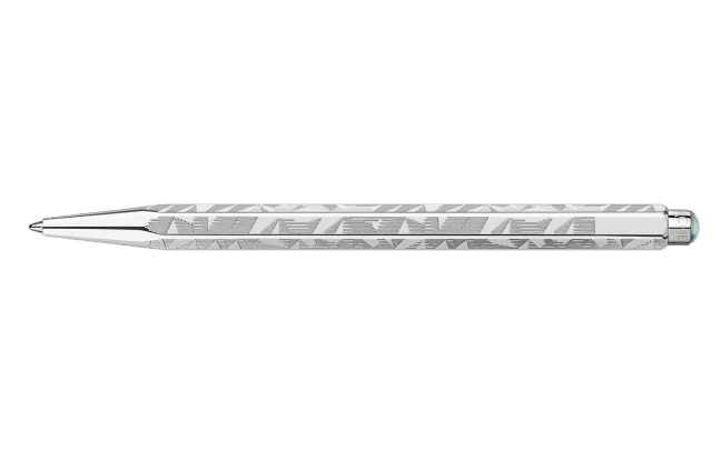 Thumbnail: Caran D'ache Set Ballpoint Pen Ecridor™ Alpine Frost & Polar Blue Leather Case