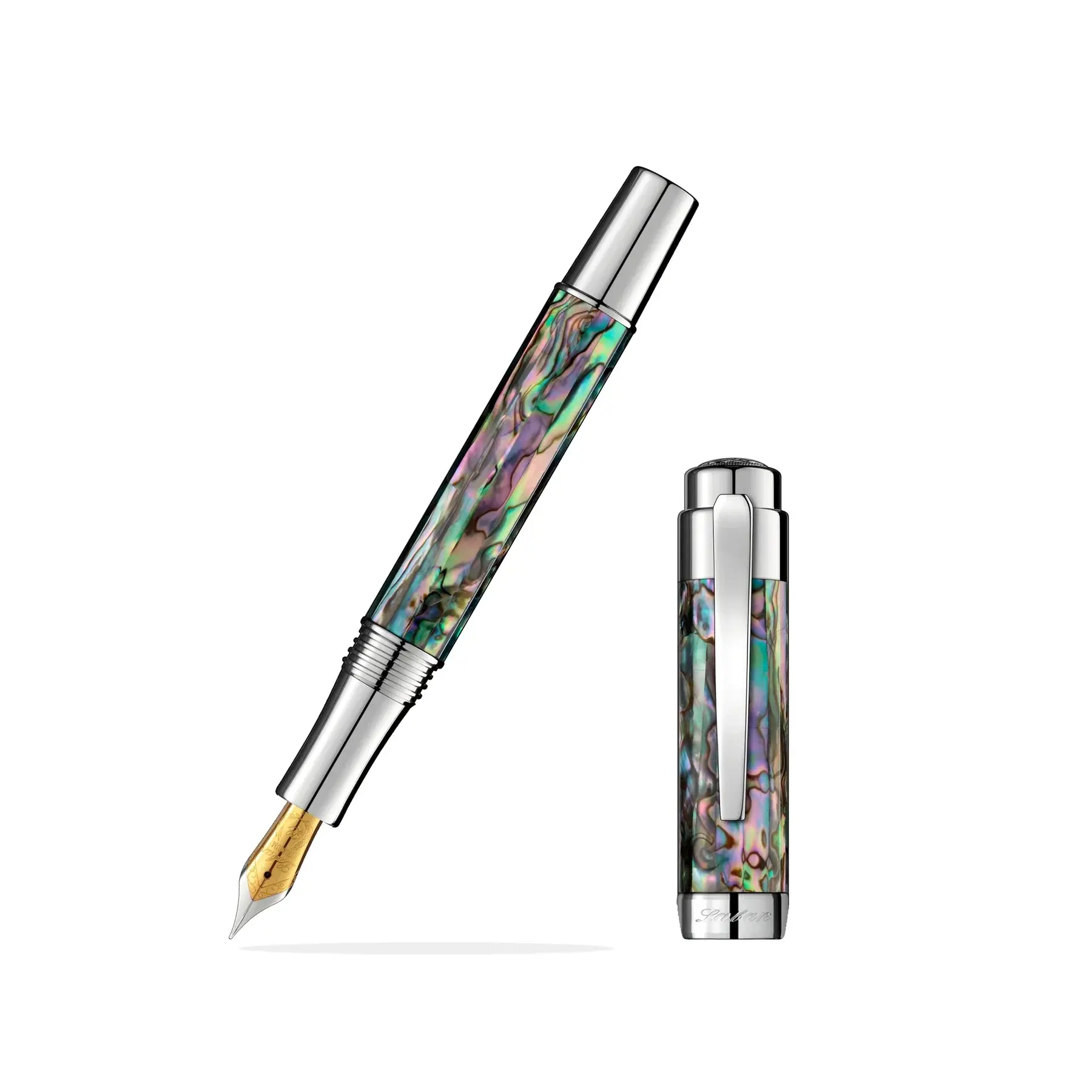 Laban Abalone w/Silver Trim Fountain Or Rollerball