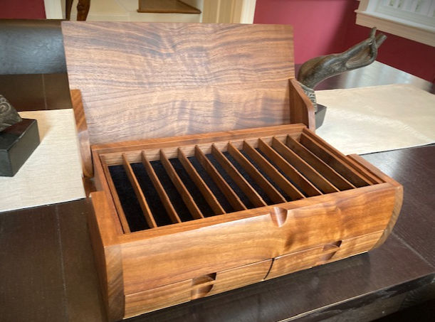 Thumbnail: Handcrafted 44 Pen Walnut Display Box