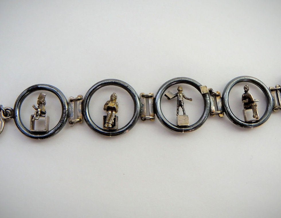 Thumbnail: Library Bracelet Hand Crafted From Copper And Silver