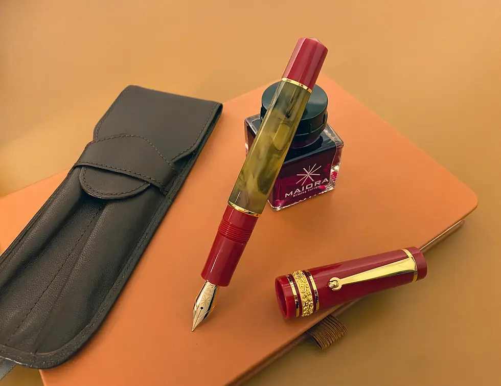 Maiora Alpha Aurum Limited Edition Fountain w/1.1 14kt Gold Stub Nib