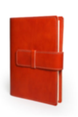 Italian Leather Refillable Snap Journal in Burnt Orange